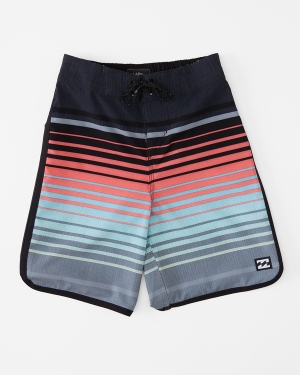 Boys' Billabong (2-7) 73 Stripe Pro 14 Boardshorts Grey | 843XCEOFA