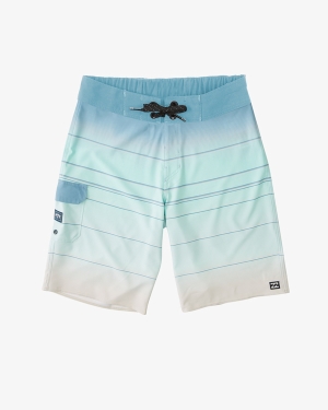 Boys' Billabong (2-7) All Day Stripe Pro 14 Boardshorts Mint | 148PXICAU