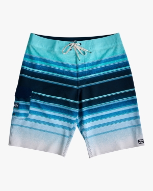 Boys' Billabong (2-7) All Day Stripe Pro 14 Boardshorts Blue | 659KPDMTV