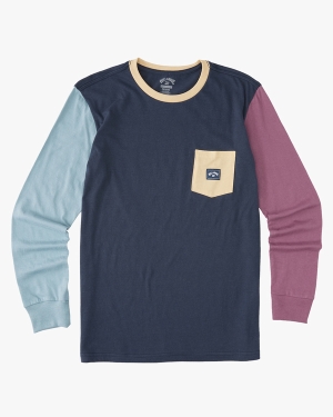 Boys' Billabong (2-7) Apex Pocket T Shirts Navy | 057IWJEFU