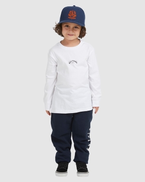 Boys' Billabong (2-7) Groms Core Arch Long Sleeve T Shirts White | 753KJOWXG