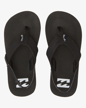 Boys' Billabong (2-7) Stoked Flip Flops Black | 935BWAURT