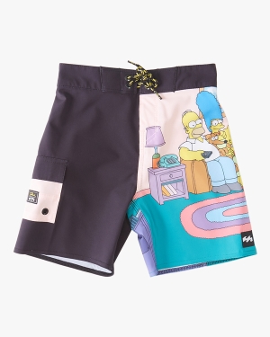 Boys' Billabong (2-7) The Simpsons Family Couch Pro 13 Boardshorts Black | 614BKWVIZ
