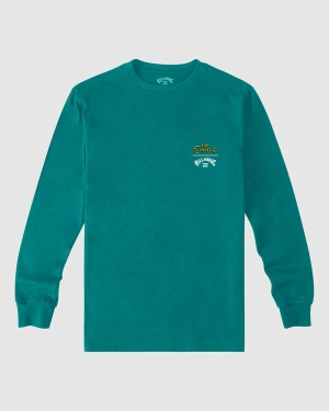 Boys' Billabong (2-7) The Simpsons Family Couch Organic Long Sleeve T Shirts Turquoise | 780TJQNLA