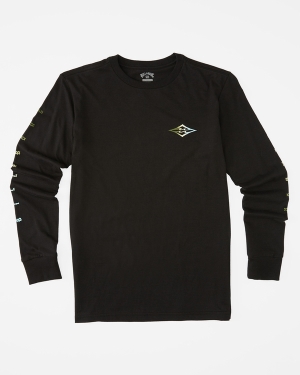 Boys' Billabong (2-7) Unity Long Sleeve T Shirts Black | 865XHGNDF