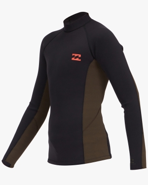 Boys' Billabong 2mm Revolution Interchange Long Sleeve Wetsuit Black | 576EHPAVN