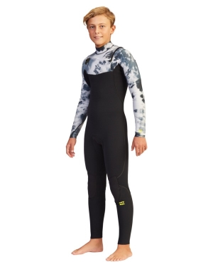 Boys' Billabong 4/3 Furnace Comp Chest Zip Full Wetsuit Multicolor | 643DBFUZI