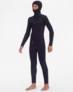 Boys' Billabong 5/4 Absolute Chest Zip Hooded Wetsuit Multicolor | 273HNYJIU