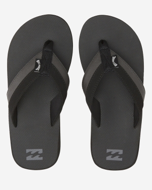 Boys' Billabong All Day Impact Flip Flops Black | 610JULTAR