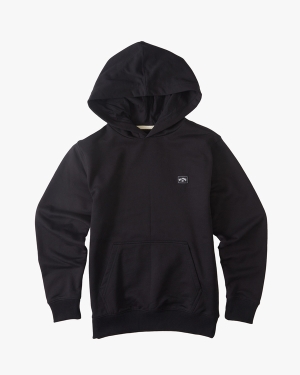 Boys' Billabong All Day Organic Pullover Hoodie Black / Black | 694MTPSDC