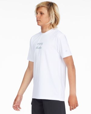 Boys' Billabong All Day Wave Loose Fit Short Sleeve Surf Tee White | 406NUIBPS