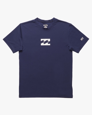 Boys' Billabong All Day Wave Loose Fit Short Sleeve Surf Tee Navy | 728XQKTOP