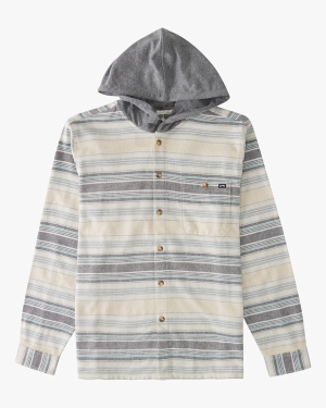 Boys' Billabong Baja Hooded Organic Flannel Shirts Multicolor | 073EKILFV