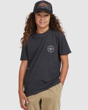 Boys' Billabong Big Wave Dan Short Sleeve T Shirts Black | 597JCGZYV