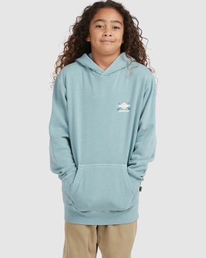 Boys' Billabong Bong Days Pop Pullover Hoodie Light Blue | 823JYUNOR