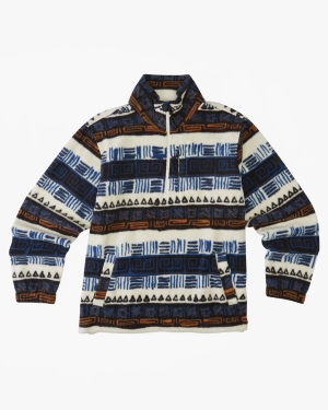 Boys' Billabong Boundary Mock Neck Pullover Hoodie Multicolor | 169BRFKXG