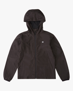 Boys' Billabong Boys 8-16 Transport Windbreaker Hoodie Black | 635SNBYHU