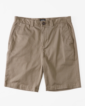Boys' Billabong Carter Stretch Shorts Dark Khaki | 613TJQACY