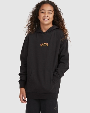 Boys' Billabong Core Arch Pullover Hoodie Black | 904LFVDMK