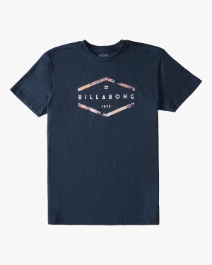Boys' Billabong Entry Short Sleeve T Shirts Navy | 470MWFIAX