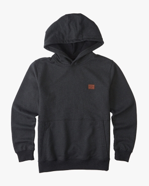 Boys' Billabong Hudson Pullover Hoodie Black | 893GIOPKB