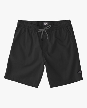 Boys' Billabong Layback Twill Elastic Waist 16 Shorts Black | 843DNYBSA