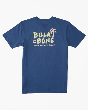 Boys' Billabong Lounge Short Sleeve T Shirts Blue | 406KQOAYM