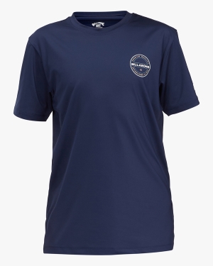 Boys' Billabong Rotor Loose Fit Short Sleeve Surf Tee Navy | 082QLHOAE
