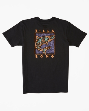 Boys' Billabong Sharky Short Sleeve T Shirts Black | 218JMFDXH