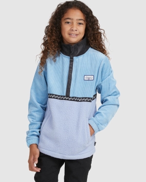 Boys' Billabong Space Cow Half-Zip Pullover Hoodie Blue | 837UFALKZ