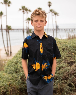 Boys' Billabong Sundays Floral Short Sleeve Shirts Black | 237UASJYT
