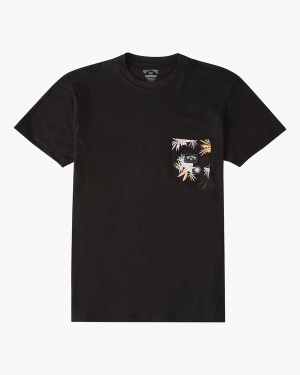 Boys' Billabong Team Pocket T Shirts Black | 876UZSGME