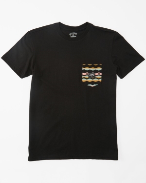 Boys' Billabong Team Pocket T Shirts Black | 924ZPIBRT