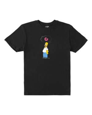 Boys' Billabong The Simpsons Donut Organic Short Sleeve T Shirts Black | 198CBVQYH