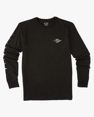 Boys' Billabong Unity Long Sleeve T Shirts Black | 203BDXLQN