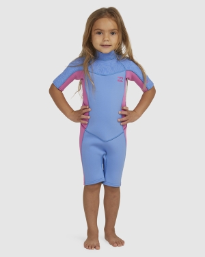 Girls' Billabong 2mm Toddler Synergy Back Zip Spring Wetsuit Multicolor | 652OZVJPD
