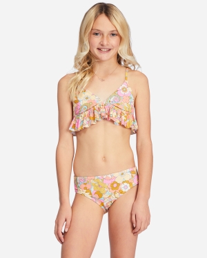 Girls' Billabong Aint She A Beaut Ruffle Triangle Set Swimwear Multicolor | 017TRVMUY