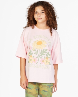Girls' Billabong Be Sunshine Boyfriend T Shirts Pink | 716JYFZKI