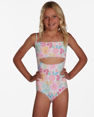 Girls' Billabong Brighter Days One-Piece Swimwear Multicolor | 759SDFZIT