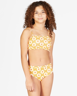 Girls' Billabong Cant Wait Bandeau Set Swimwear Multicolor | 257ZQGUVO