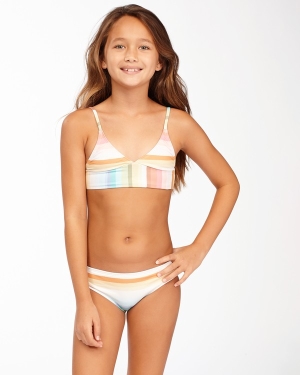 Girls' Billabong Chasing Summer Trilet Set Swimwear Multicolor | 198BCJWLG