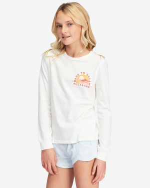 Girls' Billabong Dare To Dream Long Sleeve Graphic Boyfriend T Shirts Light Blue | 519LCMZSY
