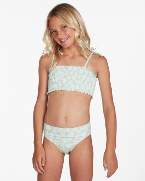 Girls' Billabong Ditsy Love Smocked Set Swimwear Orange | 976FAMVHQ