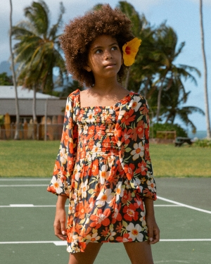 Girls' Billabong Fall Is Here Long Sleeve Mini Dress Black Multicolor | 385RUYEHZ