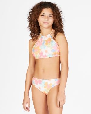 Girls' Billabong Good On Ya High Neck Halter Set Swimwear Multicolor | 735HIRLJC