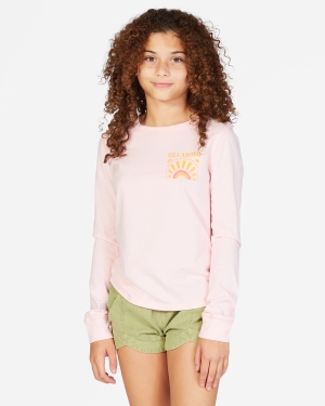 Girls' Billabong Good Things Are Coming Long Sleeve T Shirts Pink | 402DLURCK