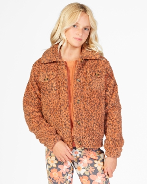 Girls' Billabong Grafton Button-Up Sherpa Jackets Multicolor | 209YEDWUO