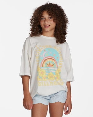 Girls' Billabong In The Sunshine Boyfriend T Shirts Light Blue | 856BWVLGQ