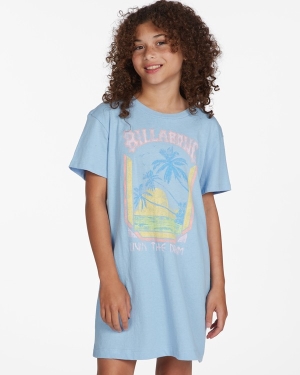 Girls' Billabong Keep It Beachy Dress Blue | 784MYQNBZ