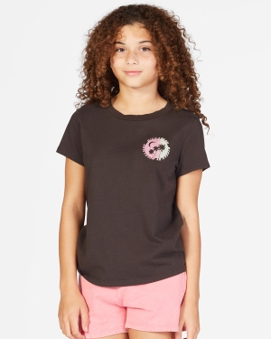 Girls' Billabong Kissed By The Moonlight Boyfriend T Shirts Black | 083GDMZRT